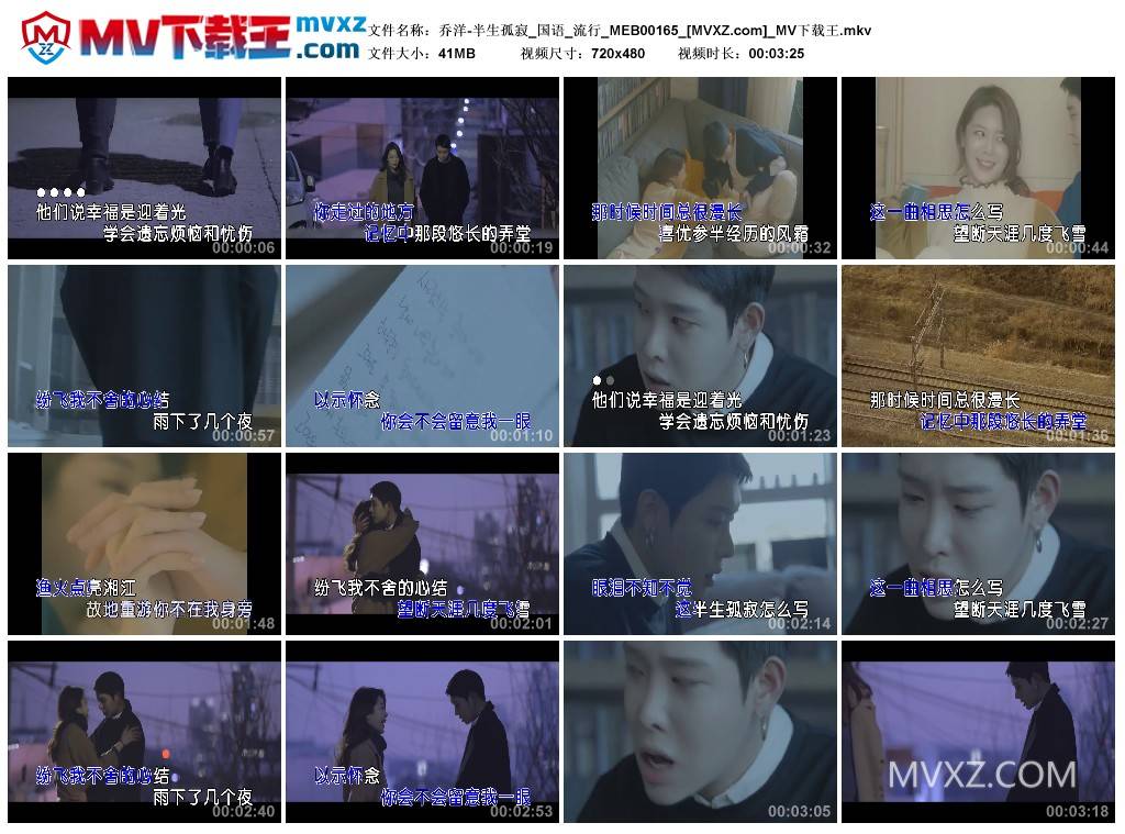 乔洋-半生孤寂_国语_流行_MEB00165